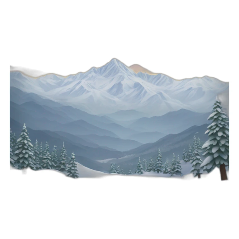 paisaje de montañas en invierno sticker