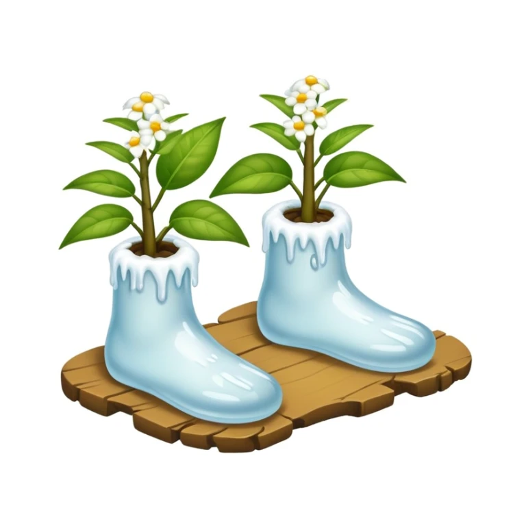 due piante dei piedi ricoperte di linfa bianca sticker