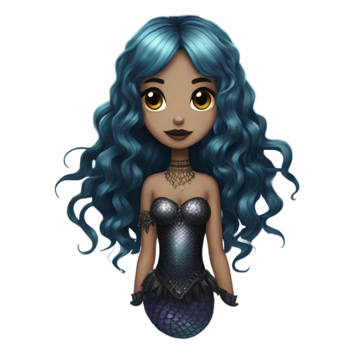 goth mermaid hime girl sticker