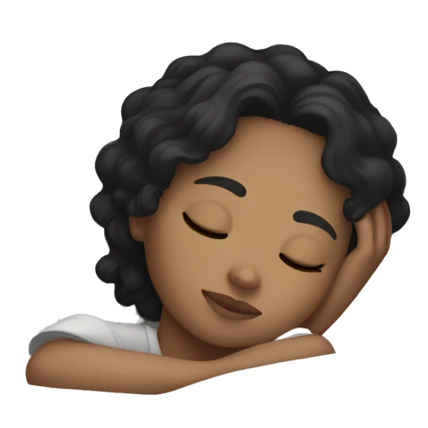 black hair white girl sleeping sticker
