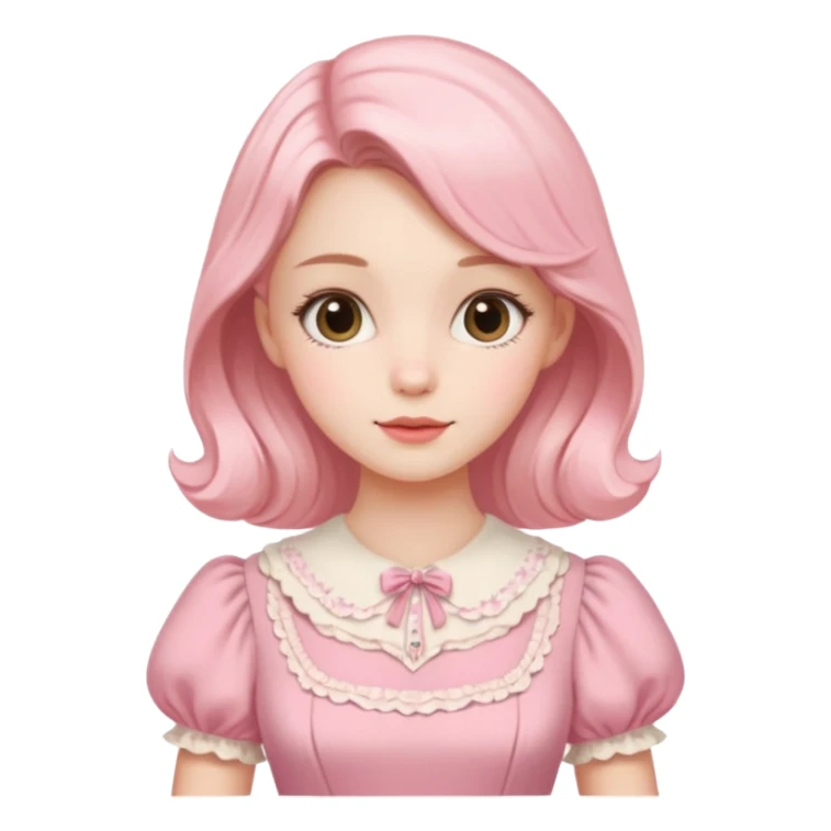 Cottagecore style ultra cute vintage material pink dress sticker