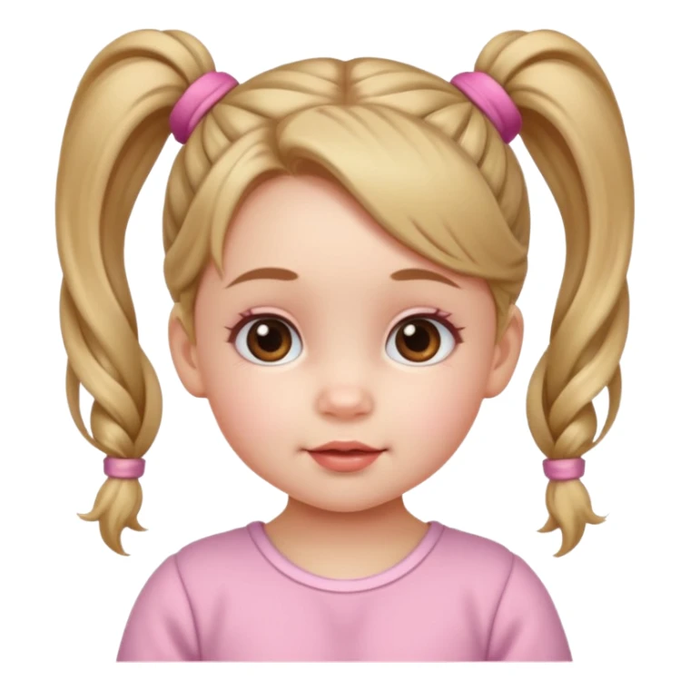 baby girl with ponytails hairstyle  sticker