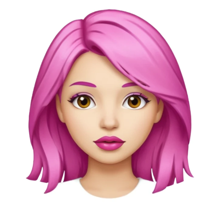 woman Pink lips, deifferent hair. sticker