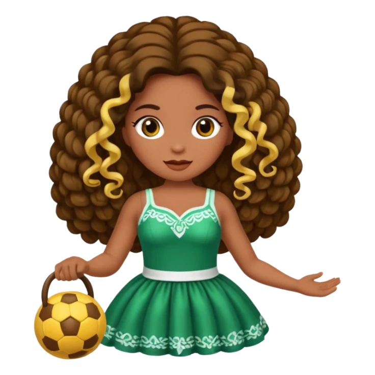 Faça uma boneca jogando carimba, em que a bola que ela está segurando está em chamas e não os cabelos dela sticker