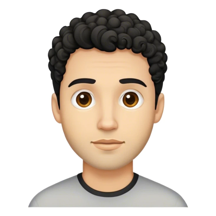 stubble man with curly wavy short black hair sticker