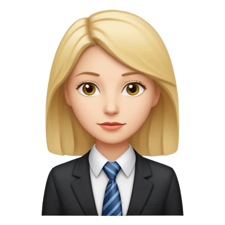 white collar woman with tie sticker