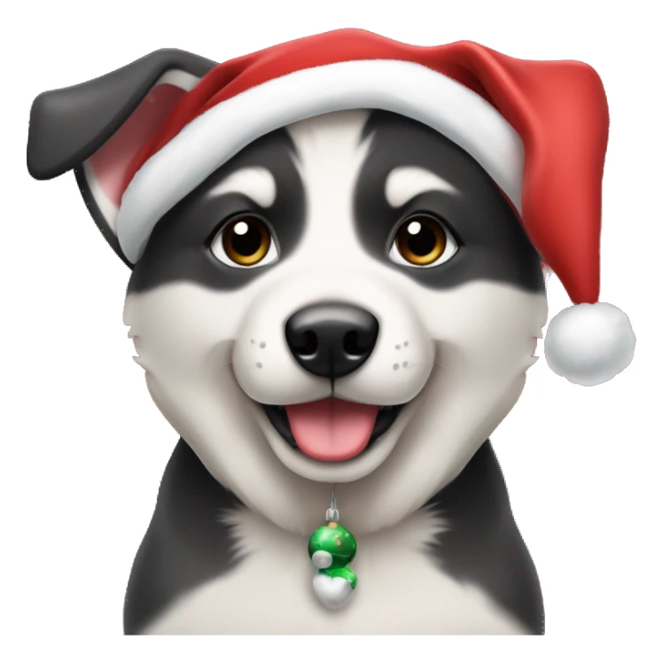 Huskita puppy with Santa hat sticker