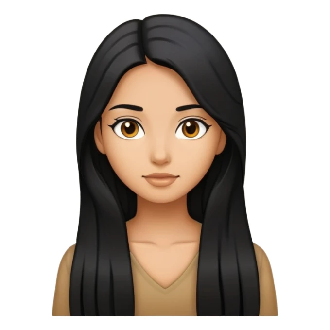 Tan skin with long black hair girl sticker