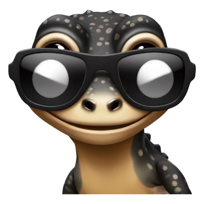  Black and brown Gecko with sunglasses sticker