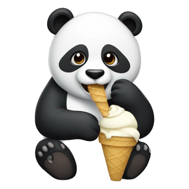 Panda eating ice cream sticker