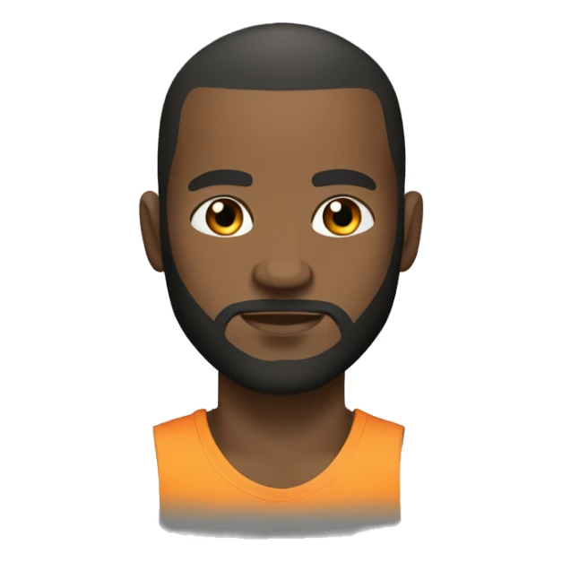 professional boxer, black man with shaved hair and a big beard,  sticker