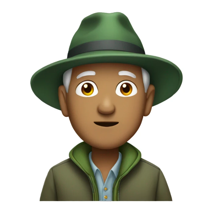 Grandfather i a grey hat and green jacket sticker