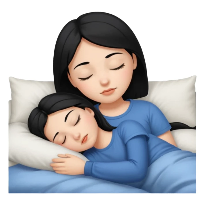 girl with black hair in short sleeves sleeping sticker