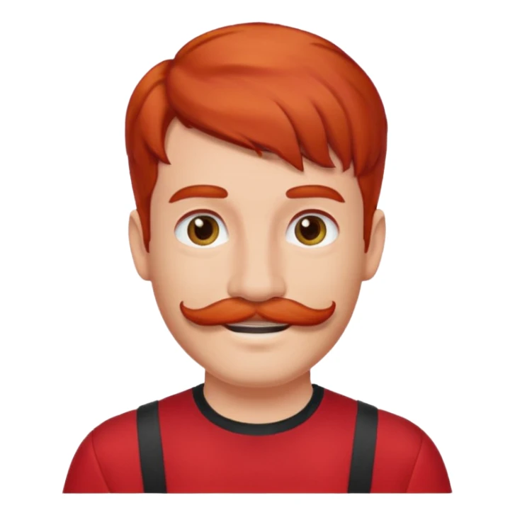 red haired guy with moustache and red outfit sticker