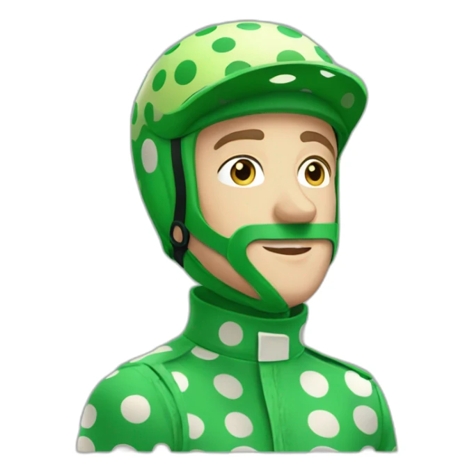 paul townend green polka dot jockey sticker
