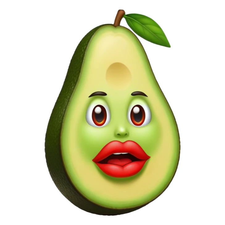Un aguacate con labios muy grandes sticker