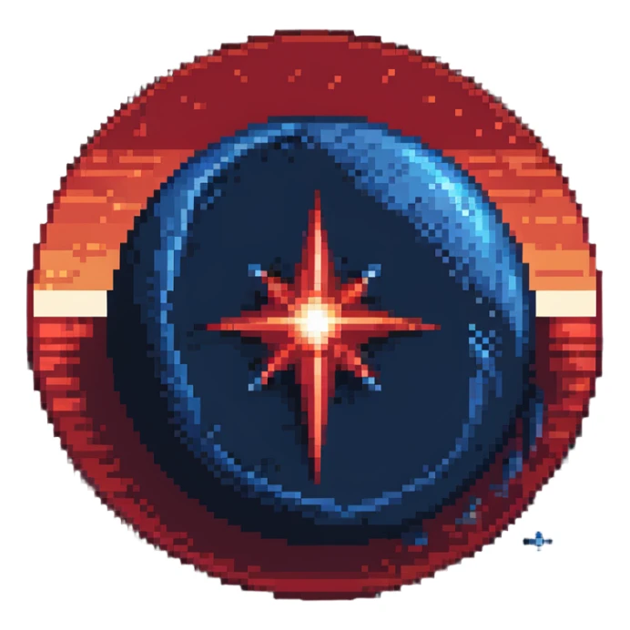 Deep blue morning star over planet with red sunrise sticker