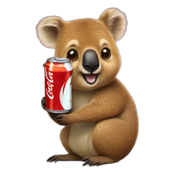 Quokka and koala in a shape of Coca Cola sticker