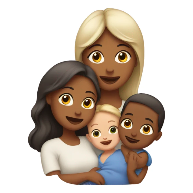 Mom and 3 babies sticker