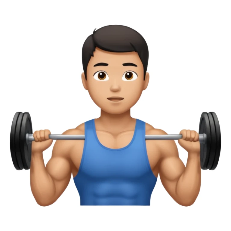 The young Asian guy is working out in gym sticker