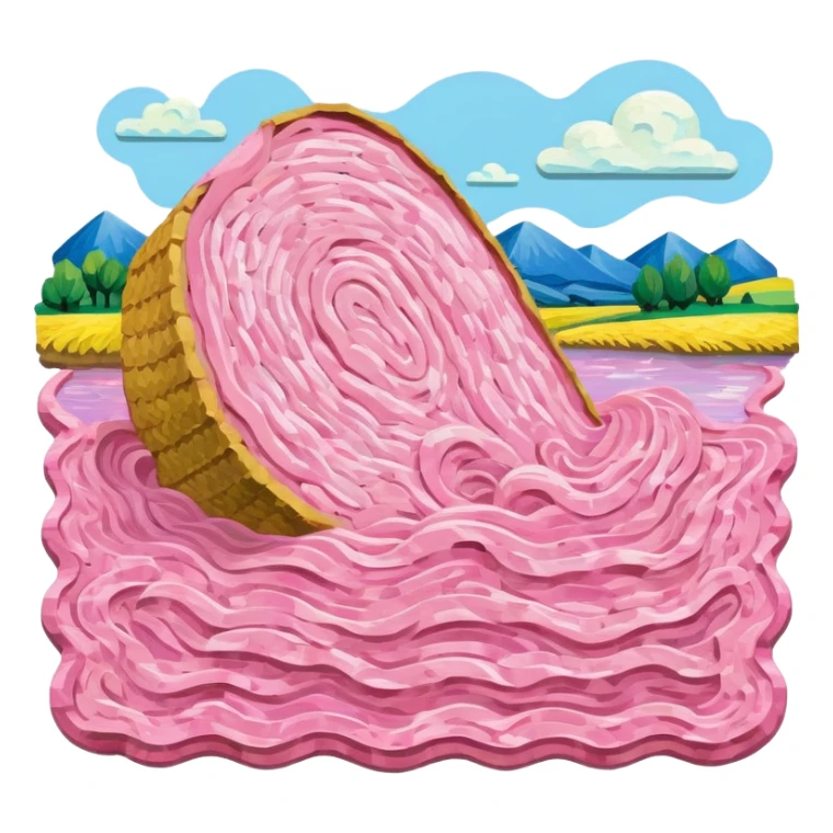 van gogh slop style pink SPAM art landscape sticker