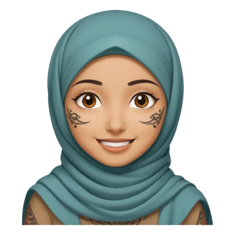 arab ancient GIRL with tatooed and hijab  sticker