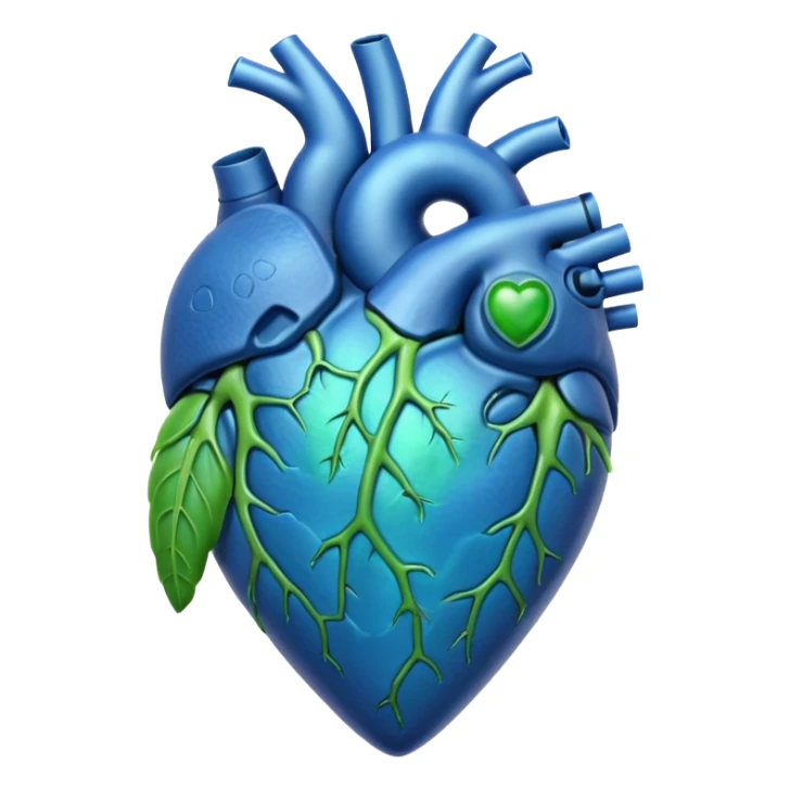 Blue ameba heart green photosynthesis cells alien heart sticker