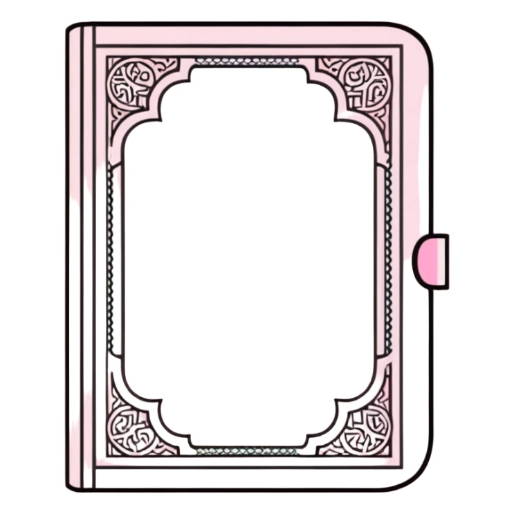 Baby pink Quran book, pastel soft pink Muslim holy book sticker