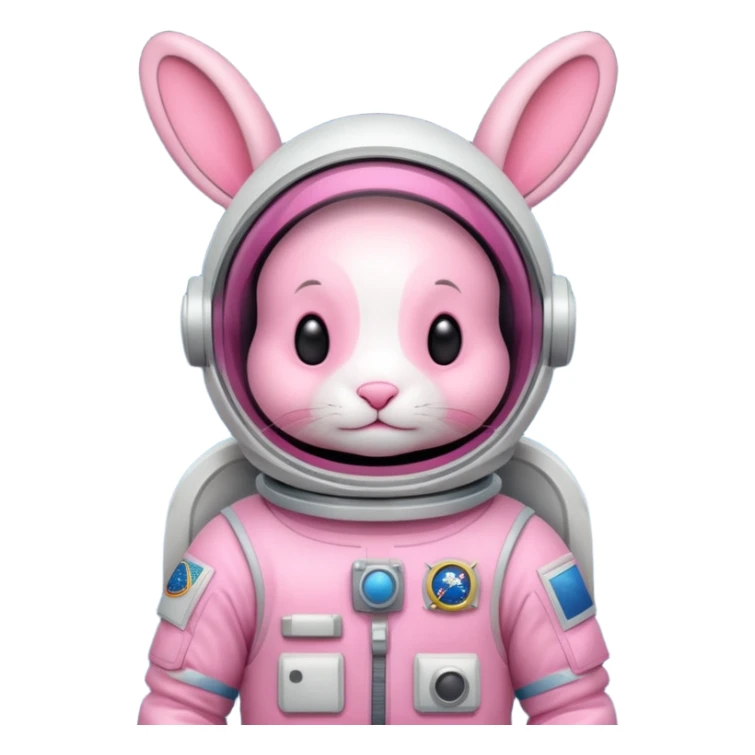 pink rabbit with astronaut costume sticker