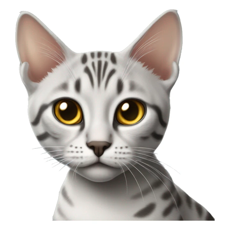 A cat of the Egyptian Mau breed hunted a spider sticker