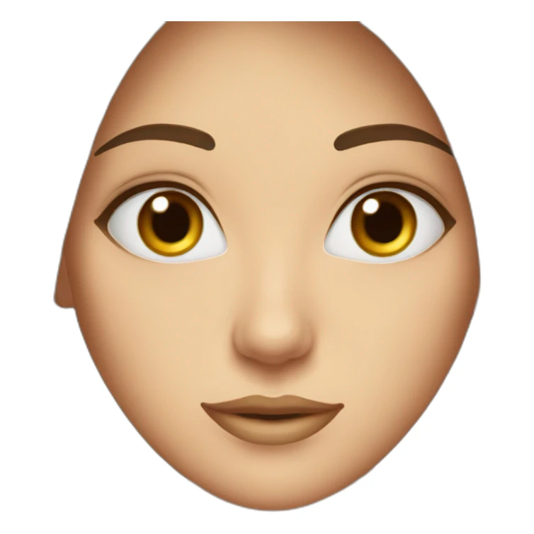 lady-long-straight-brown-hair-beautiful-eye-eyebrow sticker