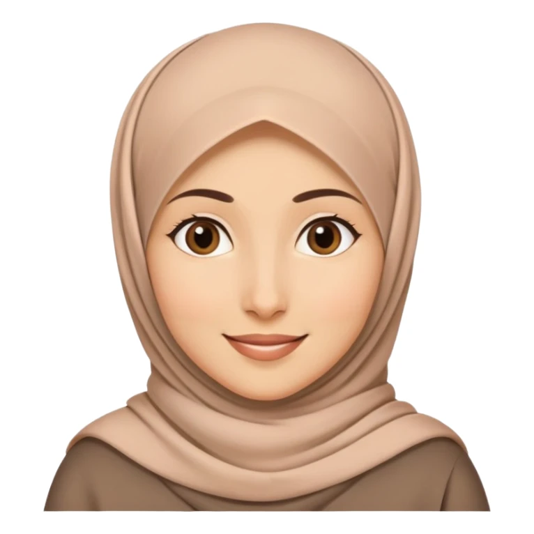 Caring mother wearing a hijab with a warm smile sticker