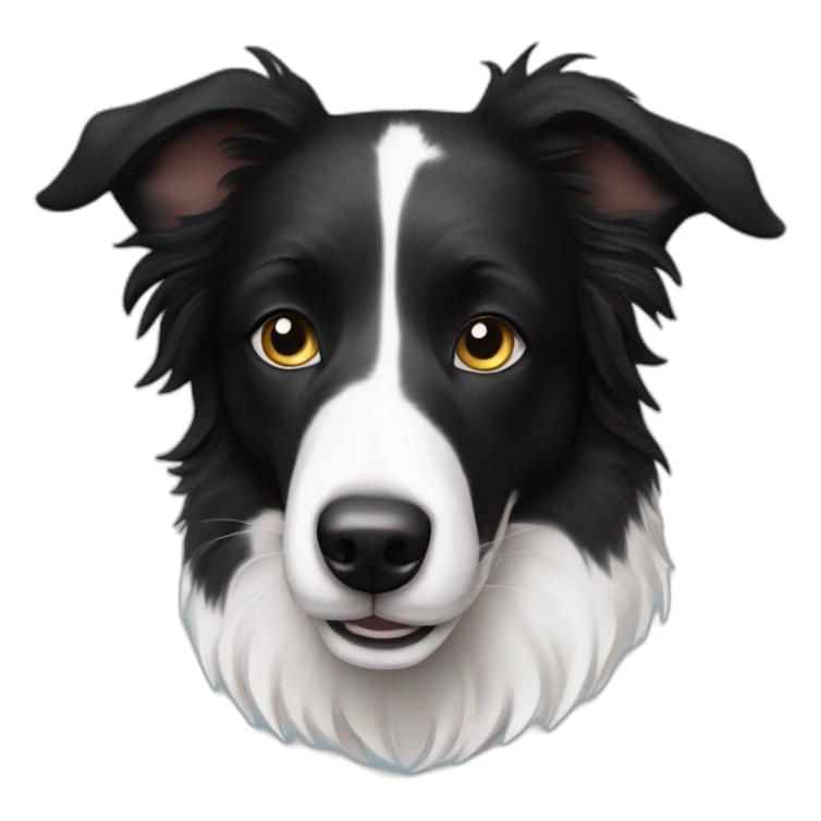 Skinny face Black and white Border collie dog sticker