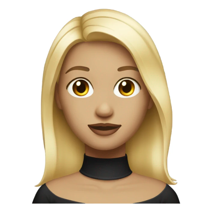 Blond female with medium length hair wearing  a black choker sticker