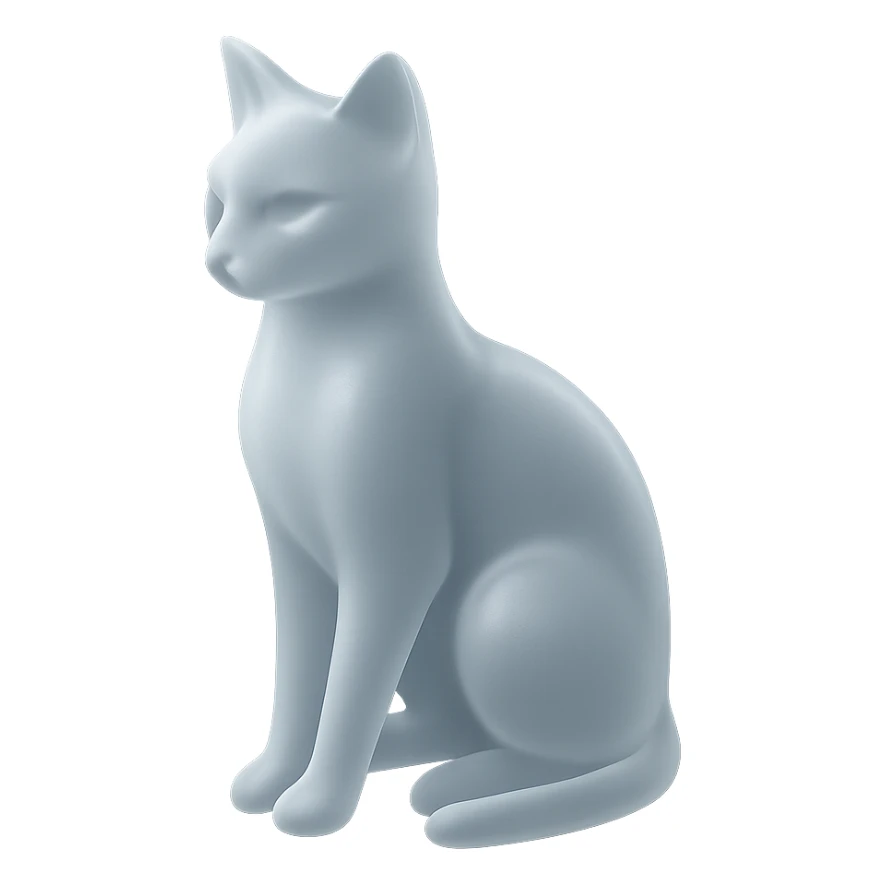 cat with elegant pose, frosted glass look, subtle reflections, matte glass style sticker