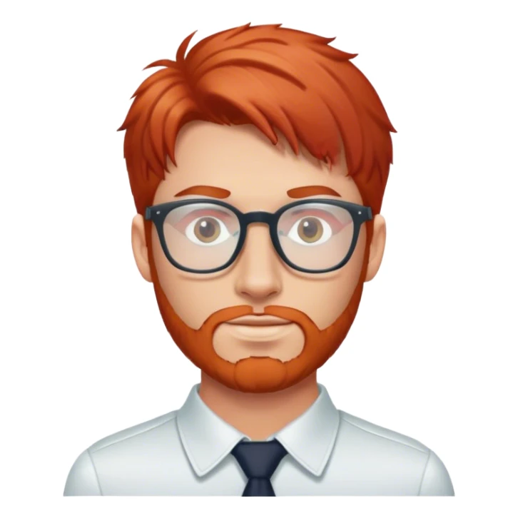 un mec roux avec des lunettes transparente sticker