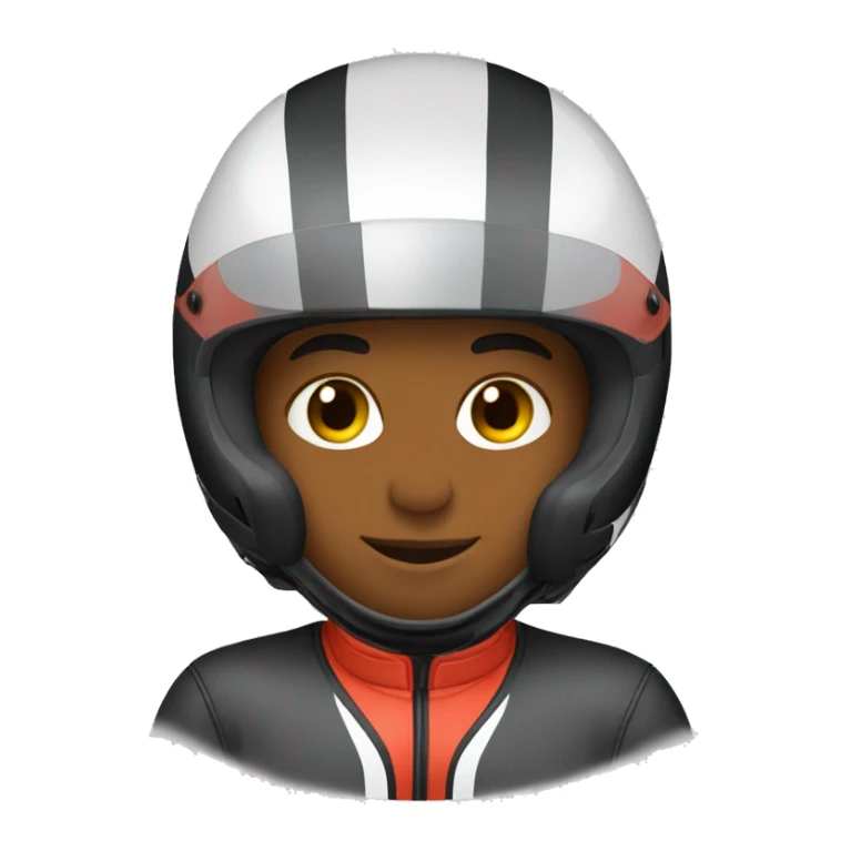 Karting racer with motocycle helmet sticker