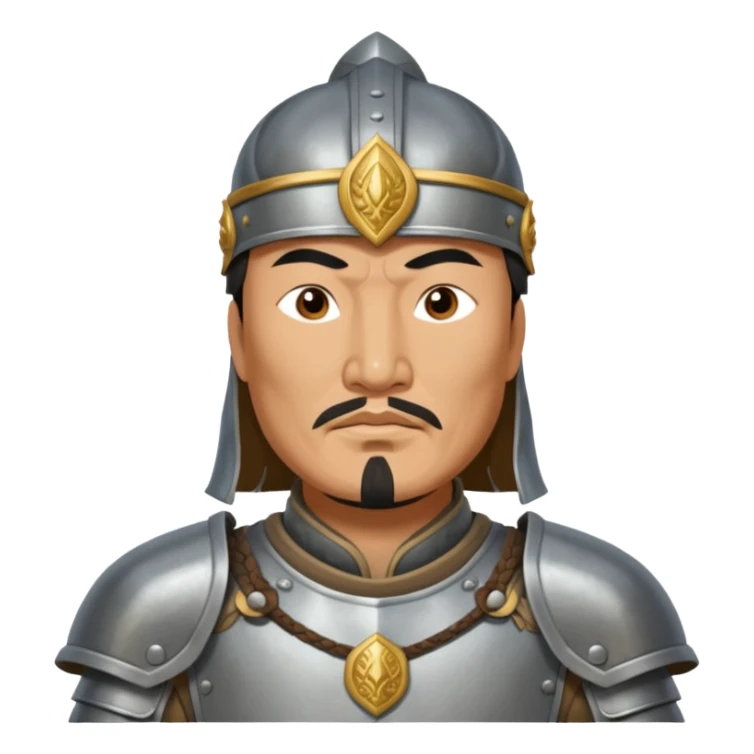 portrait of Genghis Khan in armor sticker
