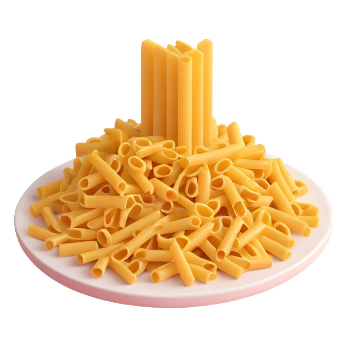 A simple 3D pasta restaurant, minimalist design, clean lines, no additional details sticker