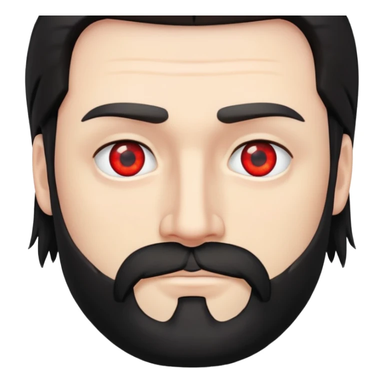 White man with beard red eyes and black mullet sticker