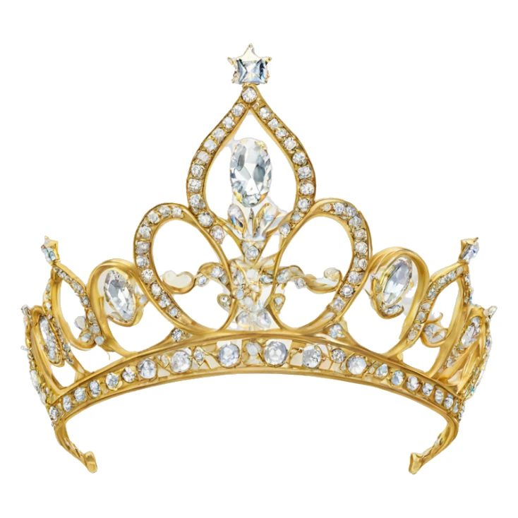 dainty jeweled british diamond tiara gold sticker