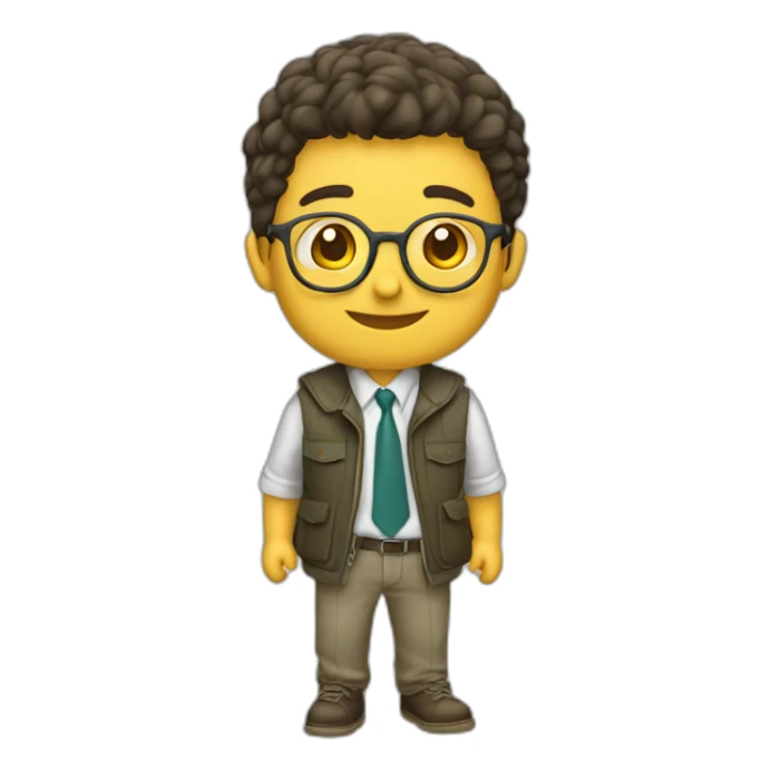 leon vestido de estudiante sacando fotocopias sticker