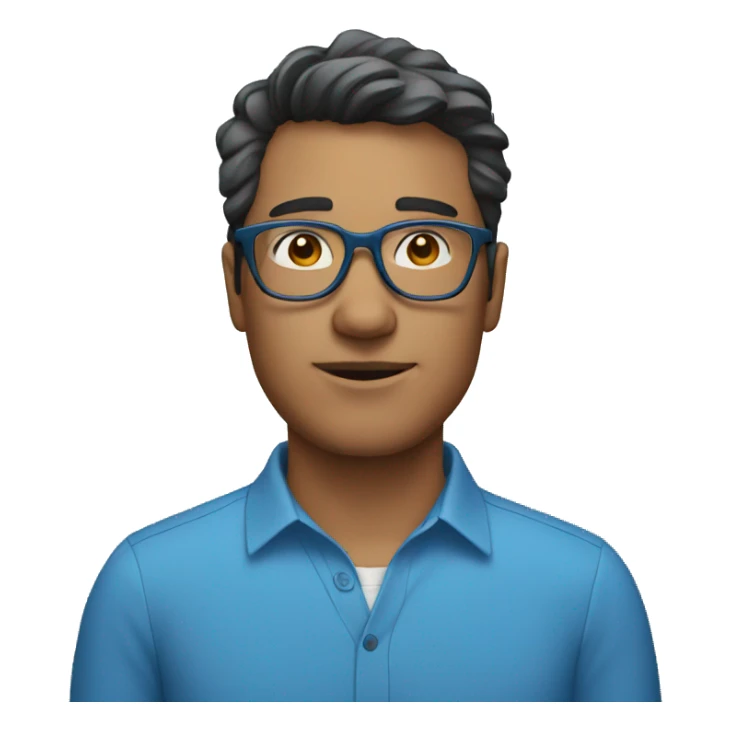 man with glasses and blue shirt sticker