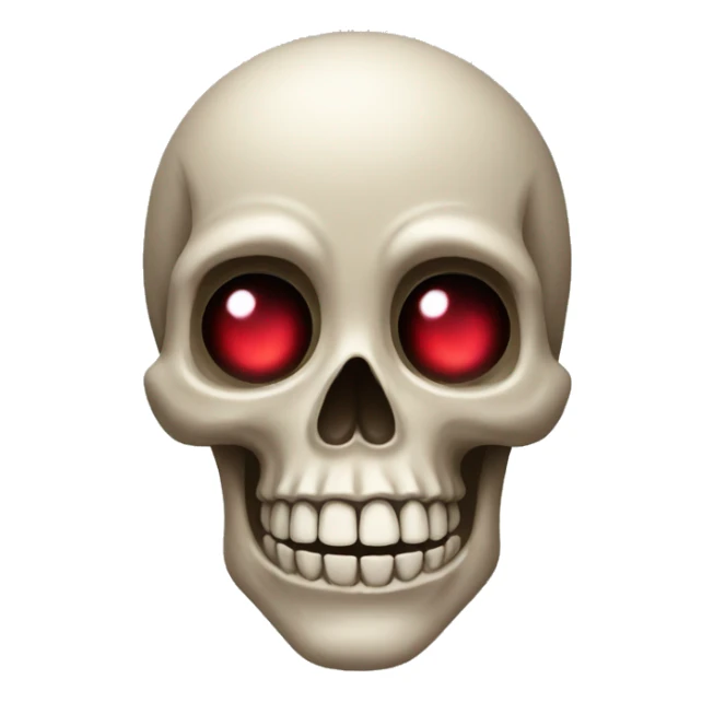 A skull with heart eyes sticker