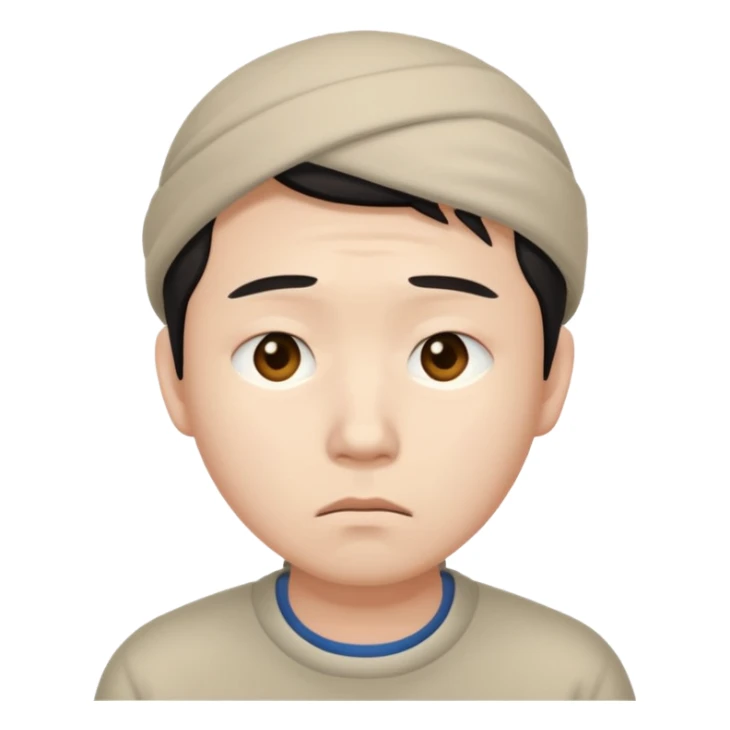 sad asian man sticker