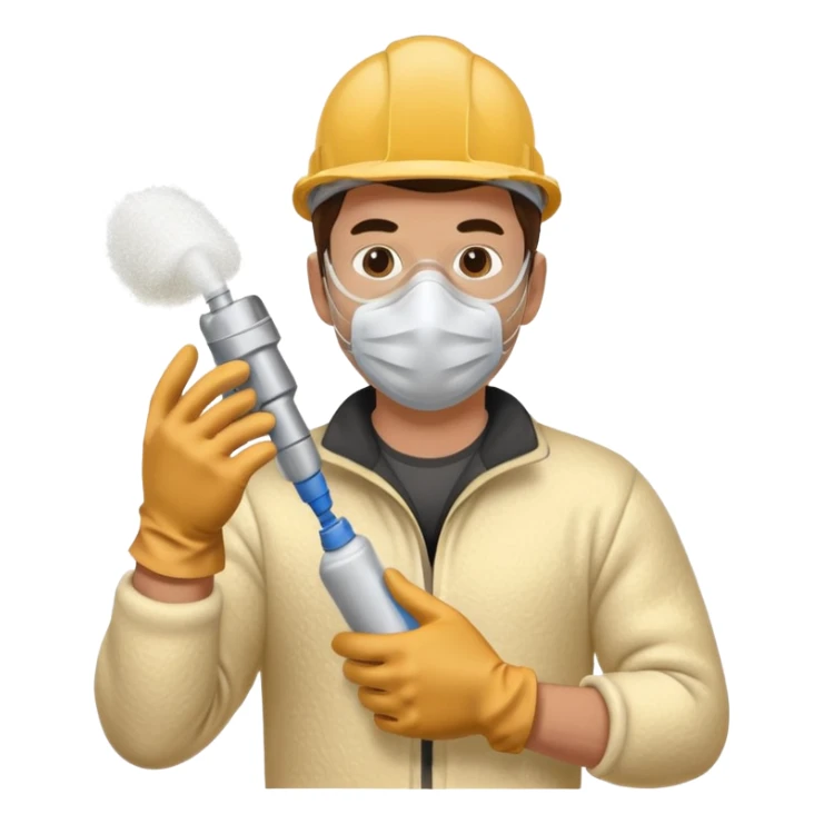 A guy doing spray foam insulation sticker