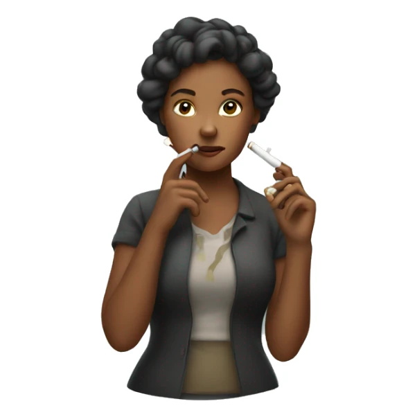 Young woman smoking big pipe sticker