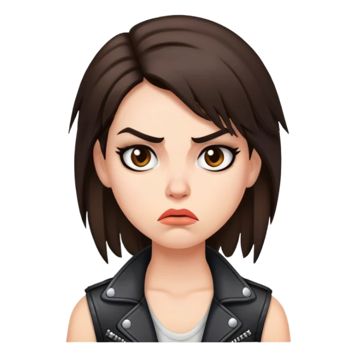 A brunette rocker girl annoyed  sticker