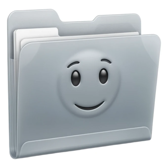 A **simple emoji-style icon** of a **frosted light-gray plastic folder** with **rounded corners**, **elastic string and button closure**, slightly translucent, clean front, subtle shading, and a **small tax/forms symbol** in one corner.
 sticker