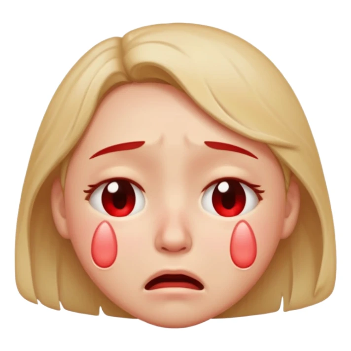 A very very very very loudly crying rolling on the floor face sticker